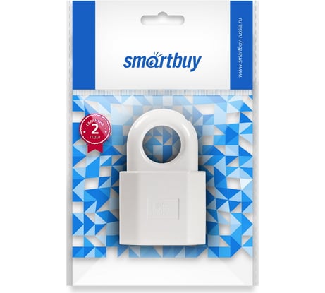 Штепсельное гнездо Smartbuy, под плоскую вилку с кольцом белое 6А 250В SBE-2.5-S10-w