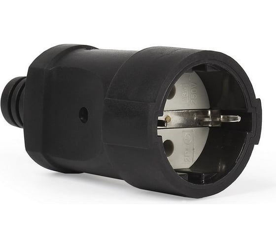 Штепсельное гнездо Smartbuy с заземлением черное ПВХ 16A 250B SBE-16-S03-bz