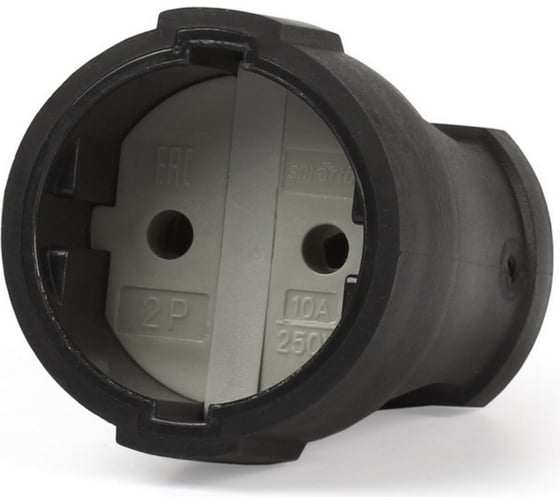 Штепсельное гнездо Smartbuy без заземления черное ПВХ 10A 250B SBE-10-S03-b