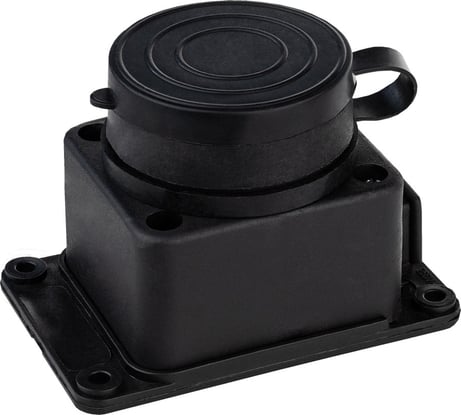 Колодка MasterProf 1 гнездо с крышкой, 16А, С/З, каучук, черная, MP-У ЭТ.010001