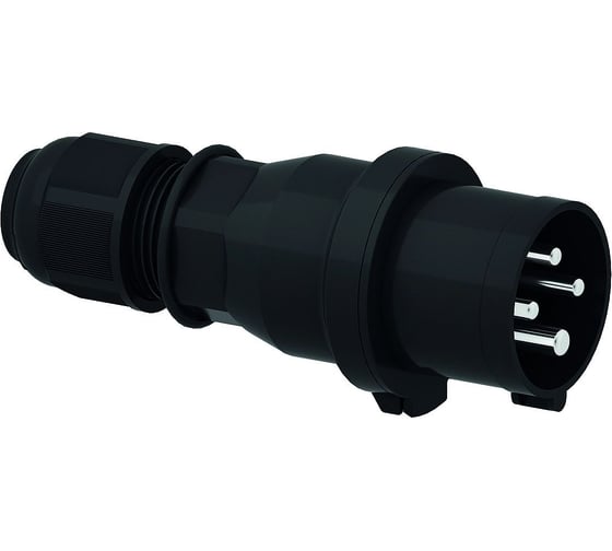 Вилка кабельная Bals 16A 4п(3P+PE) 6ч, 400В, IP44 черная 210916 1