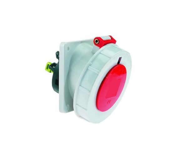 Розетка наклонная Bals 16A 4п(3P+PE), 6ч, 400В, IP44 фланец 85х85 12753