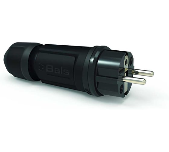 Вилка Bals Schuko16A 3п(2P+E) 250В, IP54 черный MULTI-GRIP 7372-1