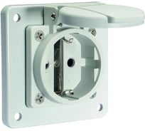 Розетка встраиваемая Bals Schuko 16A 3п(2P+PE) 250В, IP54 фланец 75x75 Quick-Connect серая 71109
