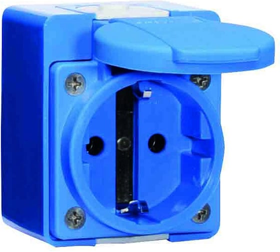 Розетка настенная Bals Schuko 16A 3п(2P+PE) 250В, IP44 66x54 724
