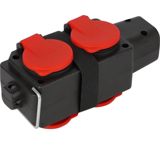 Колодка ЭРА KB-4e-R-IP44 с заземлением 4 розетки 16A IP44 красная Б0072715