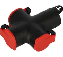 Колодка ЭРА KB-3e-R-IP44 с заземлением 3 розетки 16A IP44 красная Б0072714