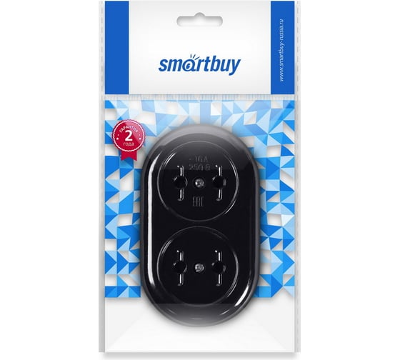 Бакелитовая колодка Smartbuy 2 гнезда 10А/2,2кВт без заземления SBE-10-2-00-BN
