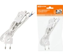 Шнур с выключателем и плоской вилкой с вырезом TDM ELECTRIC ШУ03В ШВВП 2x0,75мм2 2 м. белый SQ1305-0021