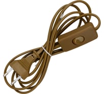 Шнур с выключателем и плоской вилкой TDM ELECTRIC ШУ01В ШВВП 2x0,75мм2 2м. бронза SQ1305-0003