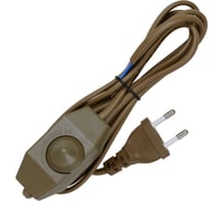 Шнур с плоской вилкой и светорегулятором TDM ELECTRIC ШУ05С3 200Вт, RL ШВВП 2x0,75мм2 2м. бронза SQ1305-0053