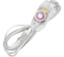 Шнур с плоской вилкой и светорегулятором TDM ELECTRIC ШУ05С4 200Вт, RL ШВВП 2x0,75мм2 2м. прозрачный SQ1305-0054