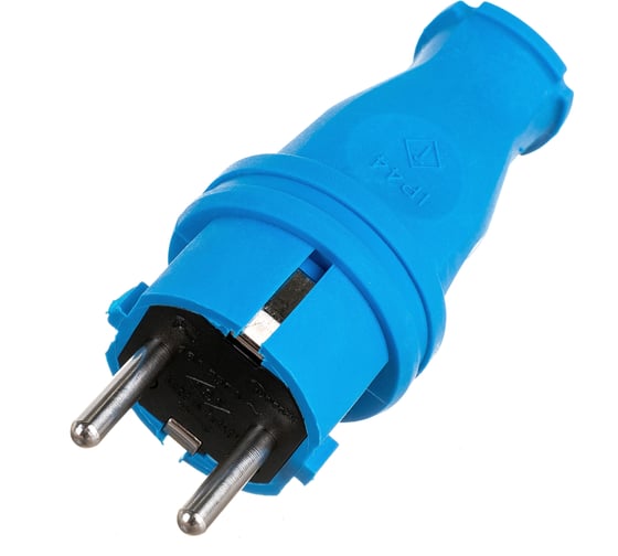 Силовая прямая вилка TP Electric каучук синий 16A, 240В, IP44 3101-301-0900