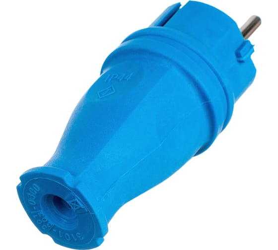 Силовая прямая вилка TP Electric каучук синий 16A, 240В, IP44 3101-301-0900