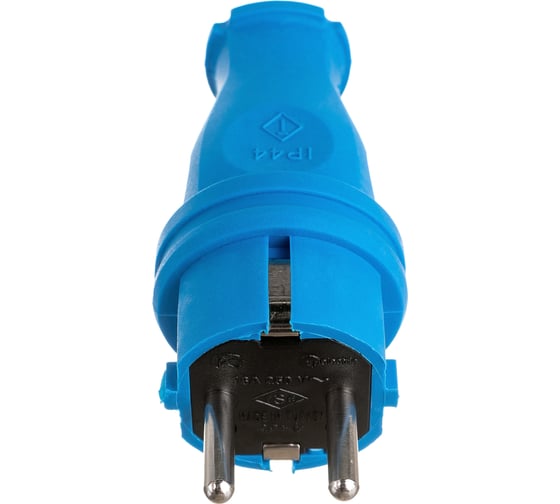 Силовая прямая вилка TP Electric каучук синий 16A, 240В, IP44 3101-301-0900