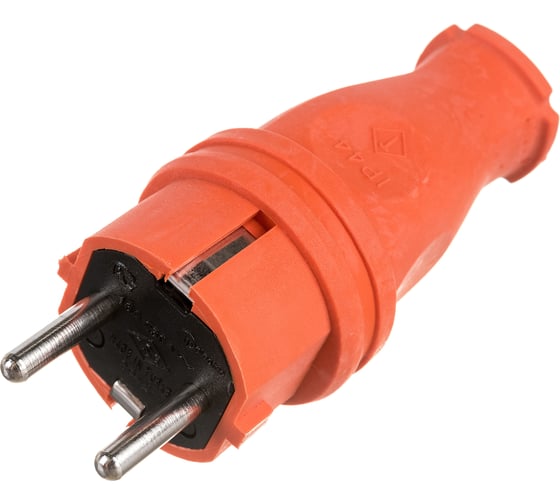 Силовая прямая вилка TP Electric каучук оранжевый 16A, 240В, IP44 3101-301-2300