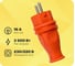 Силовая прямая вилка TP Electric каучук оранжевый 16A, 240В, IP44 3101-301-2300 1