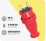 Силовая прямая вилка TP Electric каучук Красный 16A, 240В, IP44 3101-301-1600 1