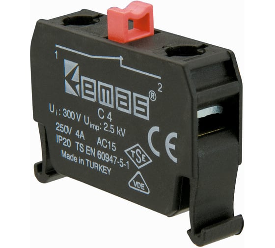 Блок-контакт Emas Стоп (1НЗ), серия C (250В AC, 4А) C4