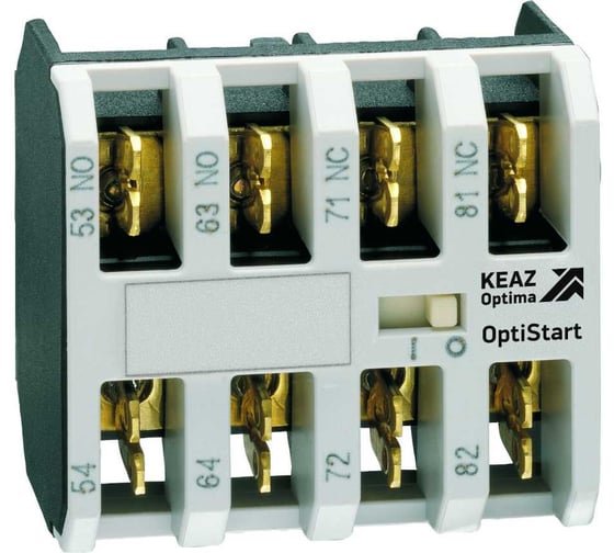 Блок контактный КЭАЗ OptiStart K-MX-F1040 фронтальный 4НО, клеммы фастон, для мини-контакторов M 335877