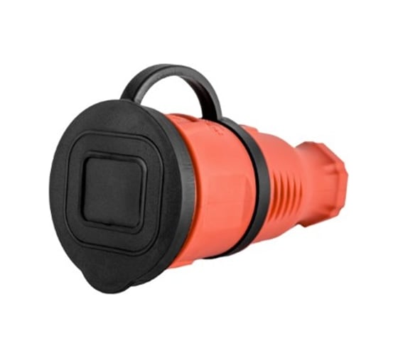 Розетка переносная с крышкой DYNEL каучук 2P+PE 230V 16А IP44 оранжевая DY-01-01-014