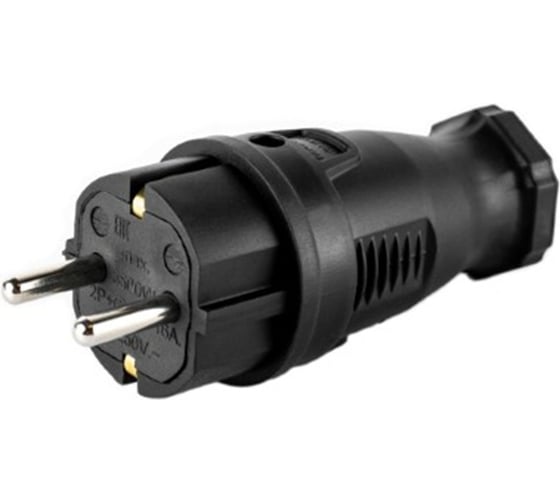 Вилка прямая DYNEL каучук 2P+PE 230V 16А IP44 DY-01-01-001