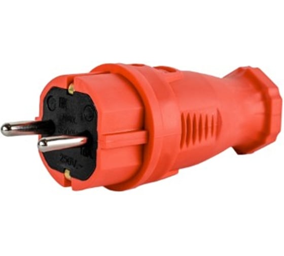 Вилка прямая DYNEL каучук 2P+PE 230V 16А IP44 оранжевая DY-01-01-013