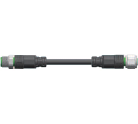 Соединитель кабельный VELLEDQ M12-M04T/F04T-2.0PUR/BK М12,Вилка прямой/Розетка прямой,4-PIN IP67,60/125/250 DC,кабель ПУ 2м 08-00052308