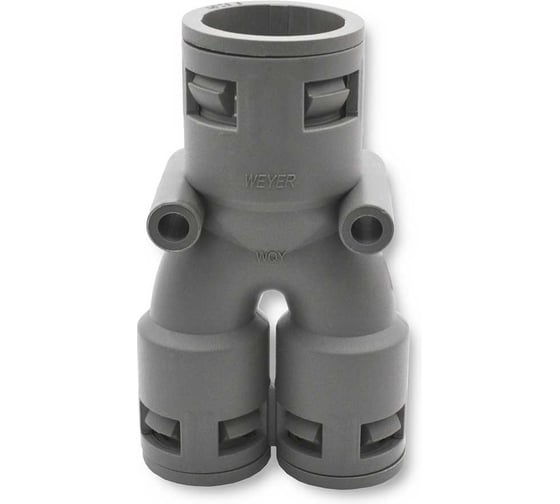 Фитинг пластиковый Weyer WQY-PA-21.2/2х15.8G разветвитель тройник, полиамид, цвет серый, гофра диам. 21,2/2X15,8 мм, IP68, -40C-+100C WE3600600