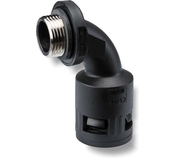 Фитинг пластиковый Weyer WQBM-M25B/AD21.2 коннектор поворотный, полиамид / никел.латунь, цвет черный, нар. M25х1.5, гофра диам. 21,2 мм, IP68, -40C-+100C WE2002000