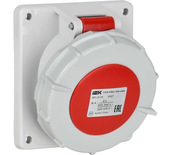 Розетка встраиваемая IEK ССИ-4152 16А-6ч/380В 3P+PE+N IP67 PSR42-016-5-0-67