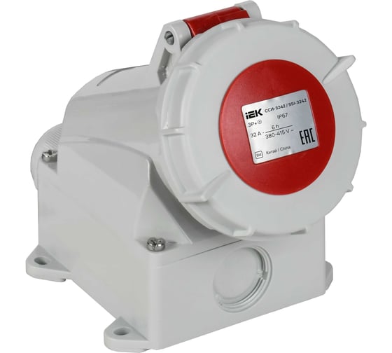 Розетка стационарная IEK ССИ-1142 16А-6ч 380В 3P+PE IP67 PSR12-016-4-0-67
