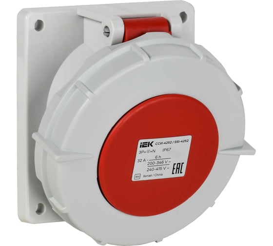 Розетка встраиваемая IEK ССИ-4252 32А-6ч/380В 3P+PE+N IP67 PSR42-032-5-0-67