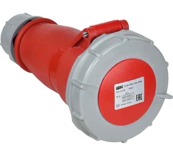 Розетка переносная IEK ССИ-2152 16А-6ч 380В 3P+PE+N IP67 PSR22-016-5-0-67