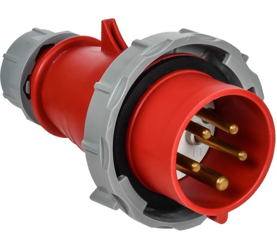 Вилка переносная с ф/и IEK ССИ-0152ф 16А-6ч 380В 3P+PE+N IP67 PSR02-016-5-6-67