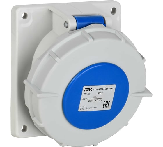 Розетка встраиваемая IEK ССИ-4232 32А-6ч/220В 2P+PE IP67 PSR41-032-3-0-67