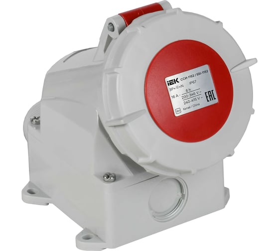 Розетка стационарная IEK ССИ-1152 16А-6ч 380В 3P+PE+N IP67 PSR12-016-5-0-67