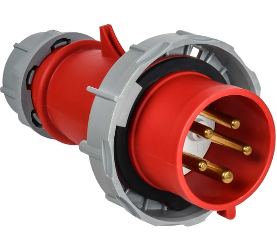 Вилка переносная с ф/и IEK ССИ-0252ф 32А-6ч 380В 3P+PE+N IP67 PSR02-032-5-6-67