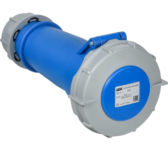 Розетка переносная IEK ССИ-2232 32А-6ч 220В 2P+PE IP67 PSR21-032-3-0-67