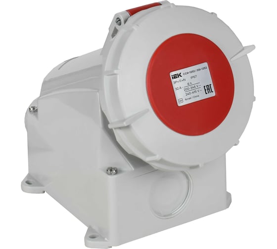 Розетка стационарная IEK ССИ-1252 32А-6ч 380В 3P+PE+N IP67 PSR12-032-5-0-67