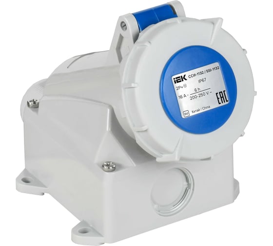 Розетка стационарная IEK ССИ-1132 16А-6ч 220В 2P+PE IP67 PSR11-016-3-0-67