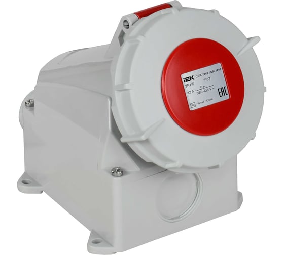 Розетка стационарная IEK ССИ-1242 32А-6ч 380В 3P+PE IP67 PSR12-032-4-0-67