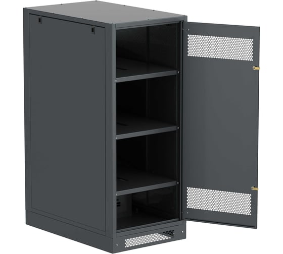 Шкаф пустой ITK LINEA B 1450х600мм дверь двустворчатая металлическая черная LB05-14H69-M