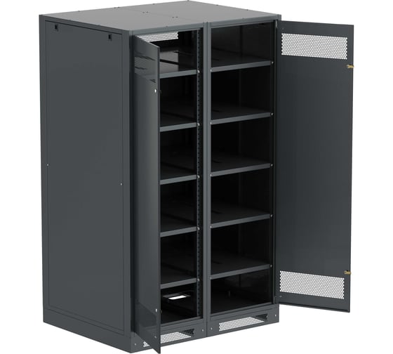 Шкаф аккумуляторный пустой ITK LINEA B 2000х1200х950мм двустворчатая металлическая дверь черный LB05-20H29-2M