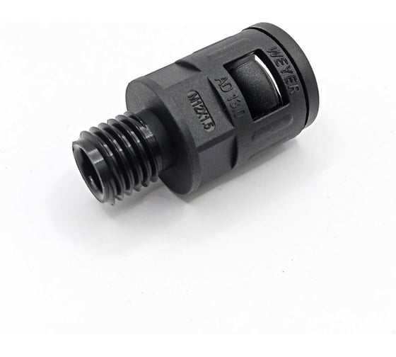 Фитинг пластиковый Weyer WQG-G3/8 B/AD15.8 коннектор прямой, полиамид, цвет черный, нар. G3/8, гофра диам. 15.8 мм, IP68, -40C-+100C WE0210100