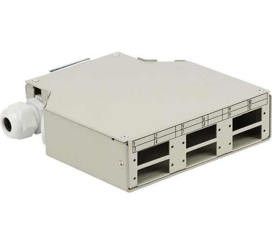Бокс на DIN-рейку на 6 дуплексных адаптеров SC, LANMASTER, белый, LAN-DRF-6DSC/CS-WH