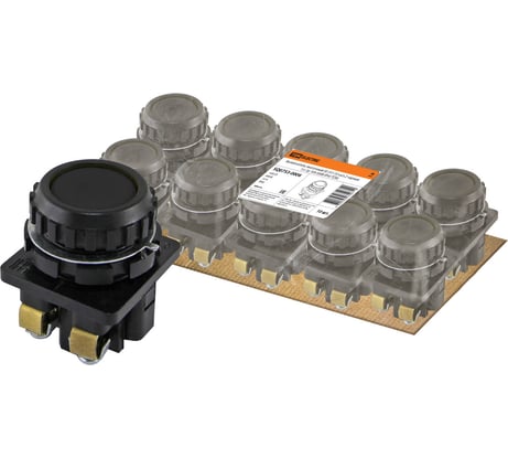 Выключатель TDM ELECTRIC кнопочный КЕ 011-У2-исп.2 черный 1з+1р 10A 660B IP40 SQ0753-0006