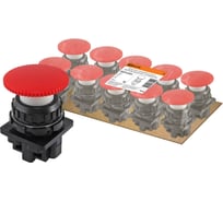 Выключатель TDM ELECTRIC кнопочный КЕ 021-У2-исп.4 гриб без фиксации красный 1з 10A 660B IP40 SQ0753-0022