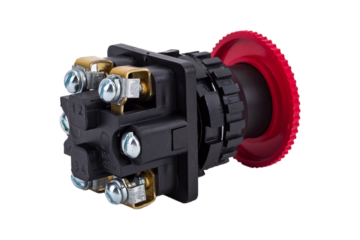 Выключатель TDM кнопочный КЕ 021-У2-исп.2 гриб без фиксации красный 1з ...