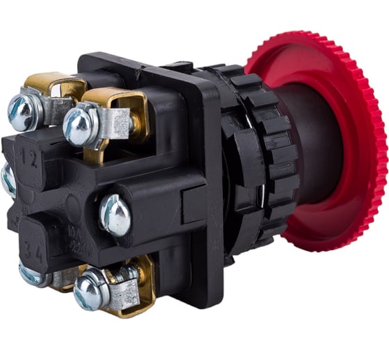 Выключатель TDM ELECTRIC кнопочный КЕ 021-У2-исп.2 гриб без фиксации красный 1з+1р 10A 660B IP40 SQ0753-0018